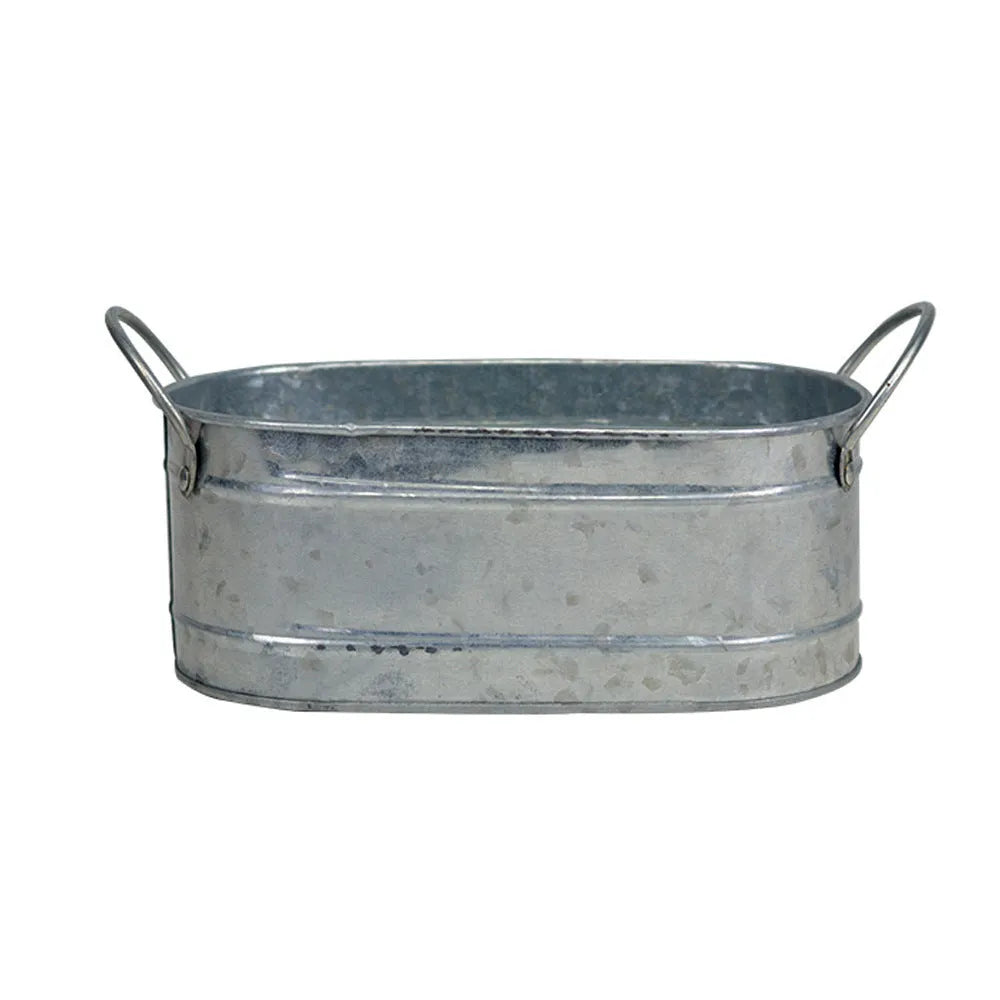 Iron desktop flowerpot for succulents and cacti with corrosion-resistant metal construction