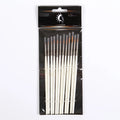 A 12-piece set of Pearl White artist brushes with a solid wood pen holder.