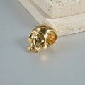 Stainless steel hollow skull Buddha earrings with electroplated colour options