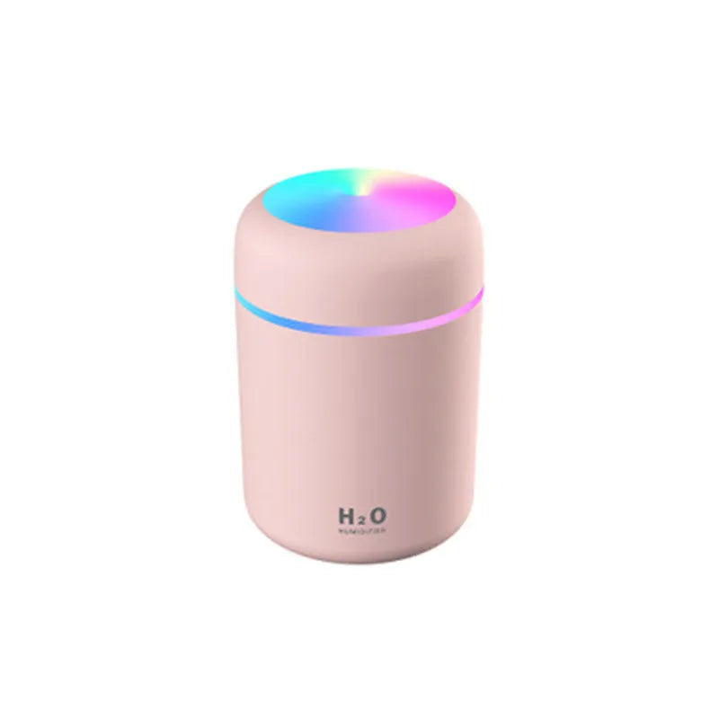 Car USB colourful cup air humidifier with 300ml tank, low noise, two spray modes, atmosphere lights, compact design