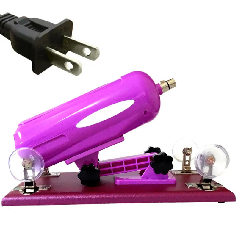 Bobb women's automatic telescopic thrusting sex toy in purple, black, or pink colours.