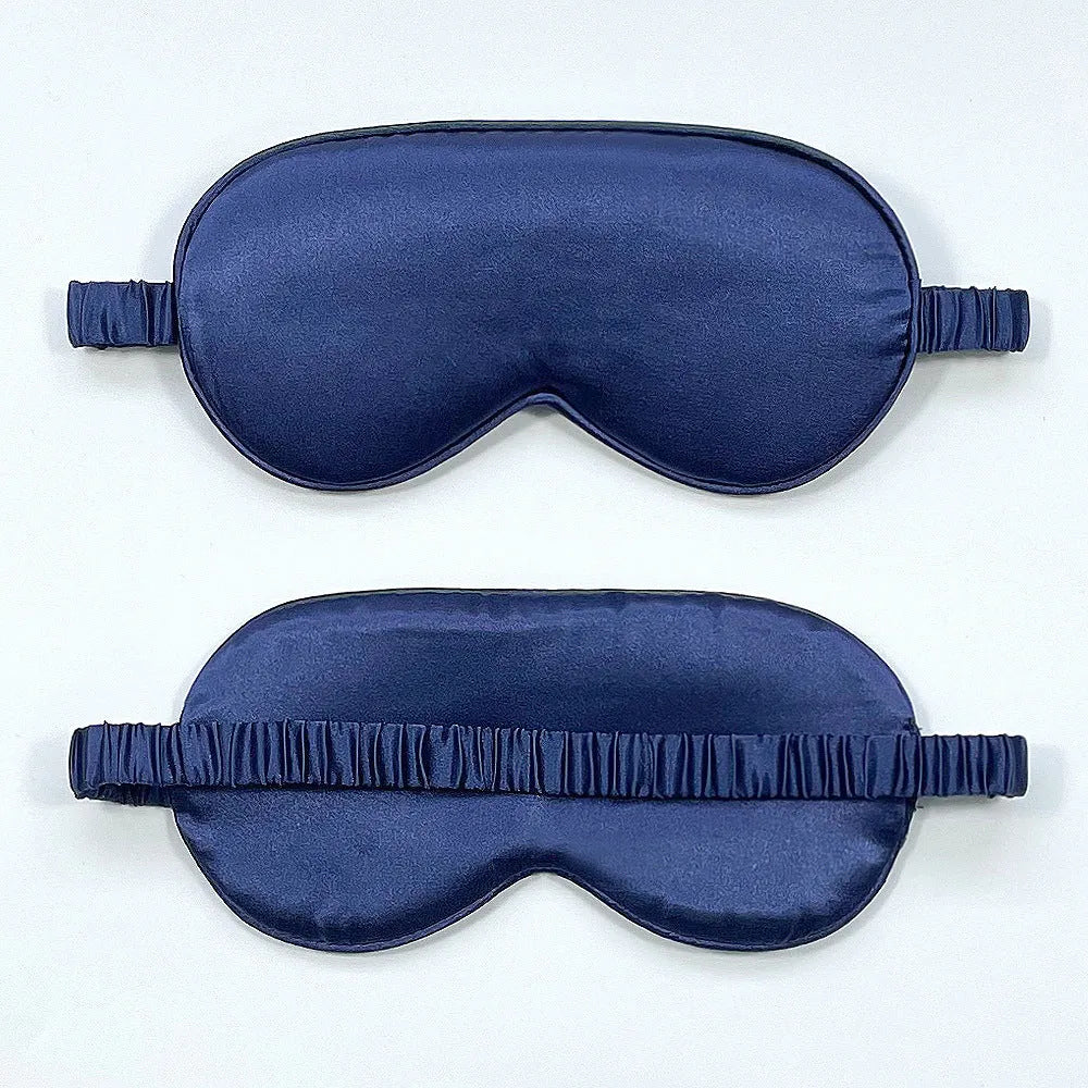 Rayon elastic satin sleep mask in multiple colour options showing double-sided silk-like texture