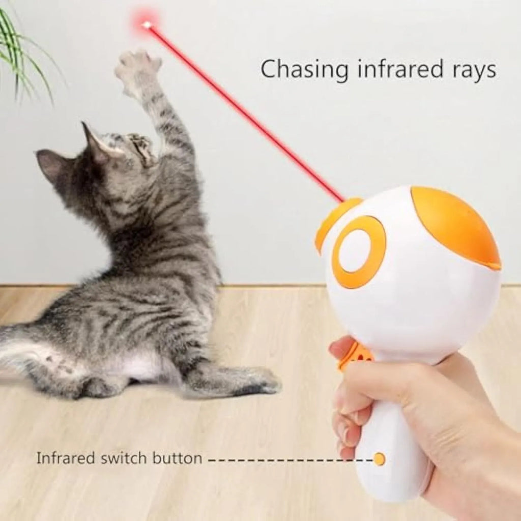 Green dog treat launcher toy for remote feeding and training with plastic construction