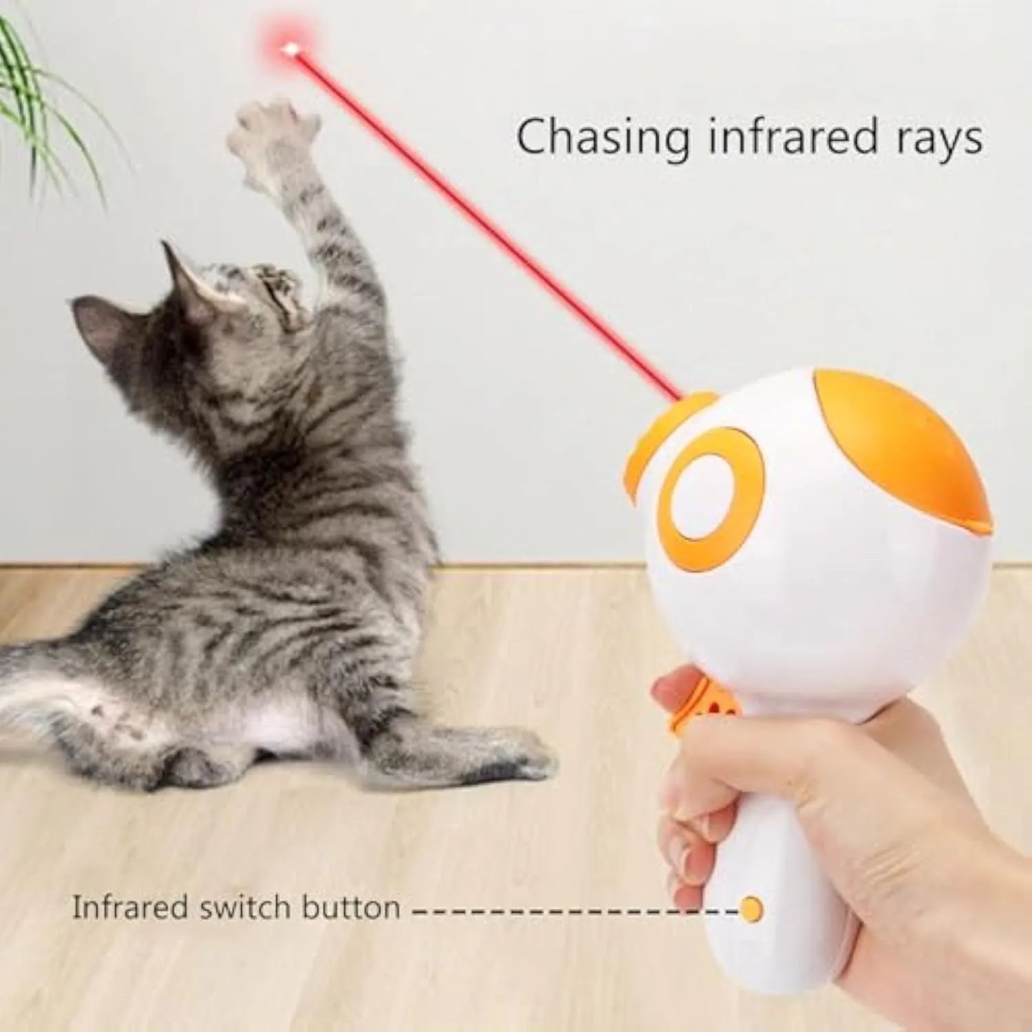 Green dog treat launcher toy for remote feeding and training with plastic construction