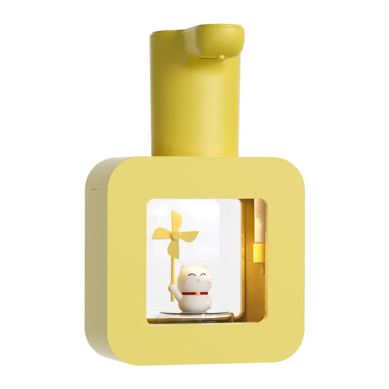 Pink automatic sensor soap dispenser with pet cube design for children's handwashing