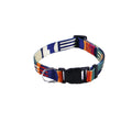Hand holding rope outing dog leash three-piece set in polyester with collar and harness