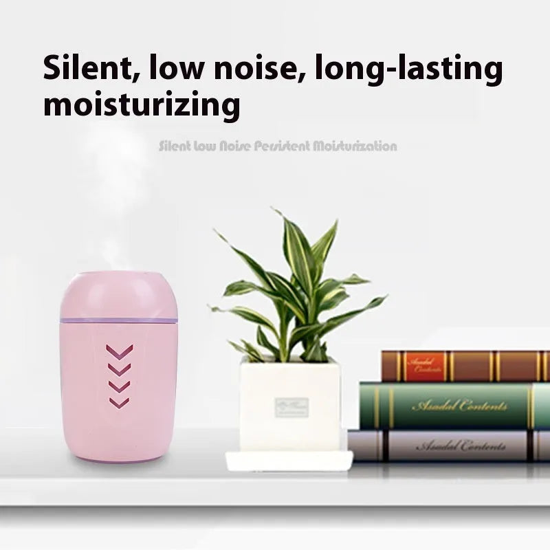 Small round portable air purifier in blue colour with USB cable for car or desktop use.