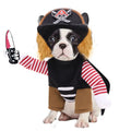 Pirate pet costume set for dogs and cats with matching hat on animal