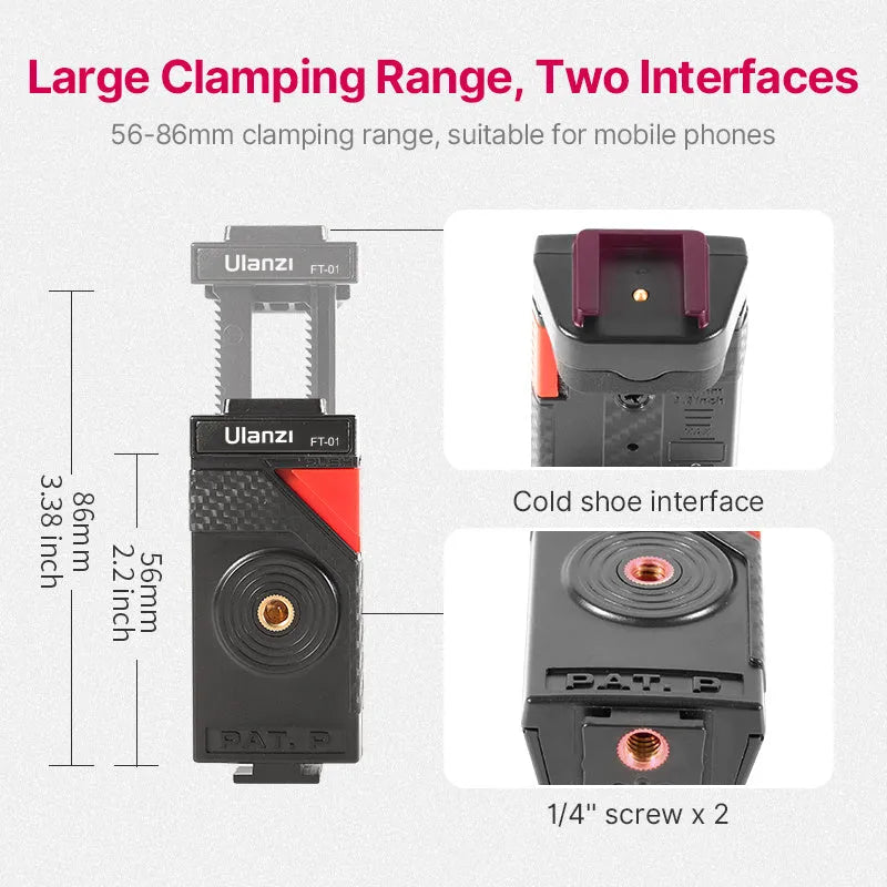 Black octopus-style flexible tripod with phone clip, extended to 360mm length