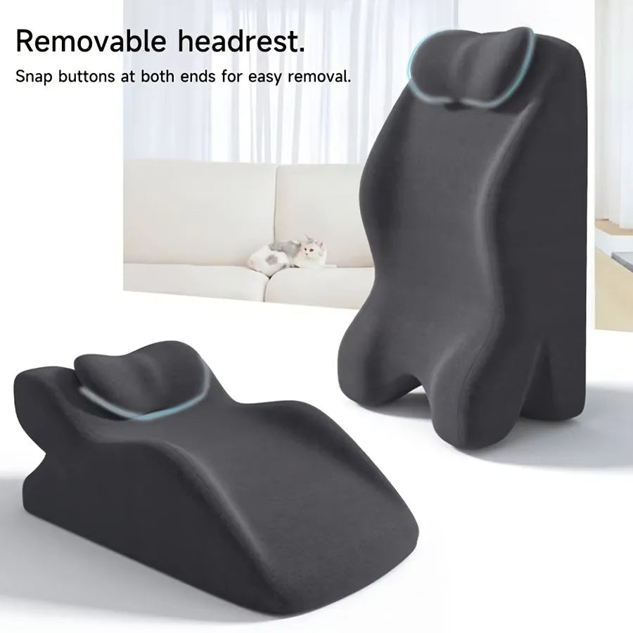 A type 4 pillow designed for stomach sleepers, shown in blue, dark grey, green, and light grey colour options.