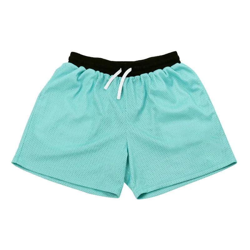 Men's mesh quick-drying shorts in chemical fibre fabric for summer sports activities
