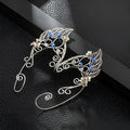 Handmade elf leaf shaped ear clip gold pair clip on earrings