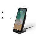 Dark grey vertical wireless charging base for Apple iPhone models with 10W output