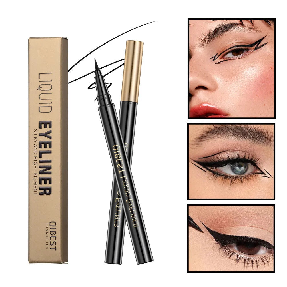 Black sweat-proof quick-drying liquid eyeliner pen with non-smudging formula