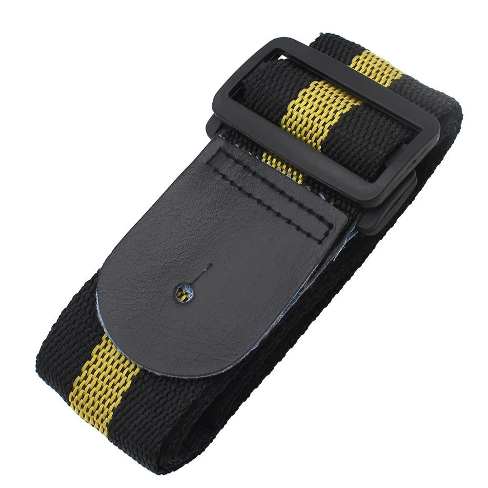 Woven universal crossbody guitar strap shown in army green, suitable for guitars, basses, and ukuleles.