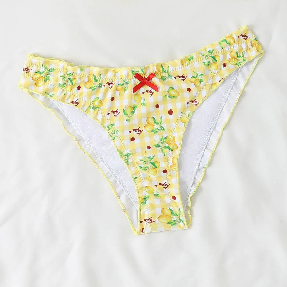 Women's bikini tight backless split swimsuit with floral pattern in high elasticity nylon polyester