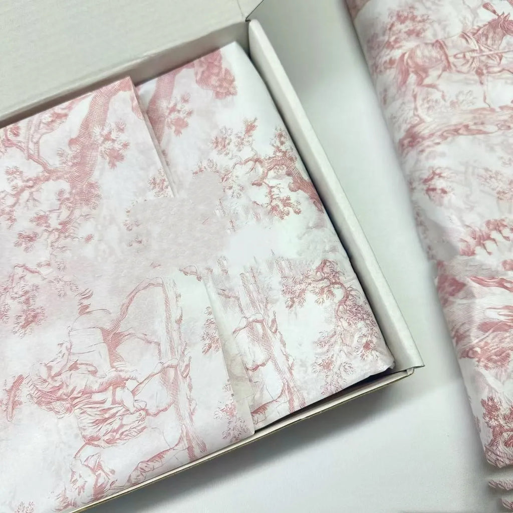 French romance decorative tissue paper in pink purple and green purple colours, 50x70cm retro style sheets