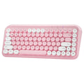 Pink dual-mode Bluetooth keyboard with 84 keys and quiet mechanical switches