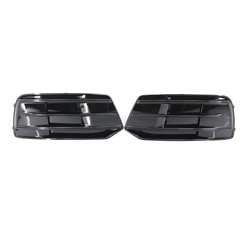 Audi Q5 front bumper lower grille fog light frame replacement part in matte black for 2018-2022 models.