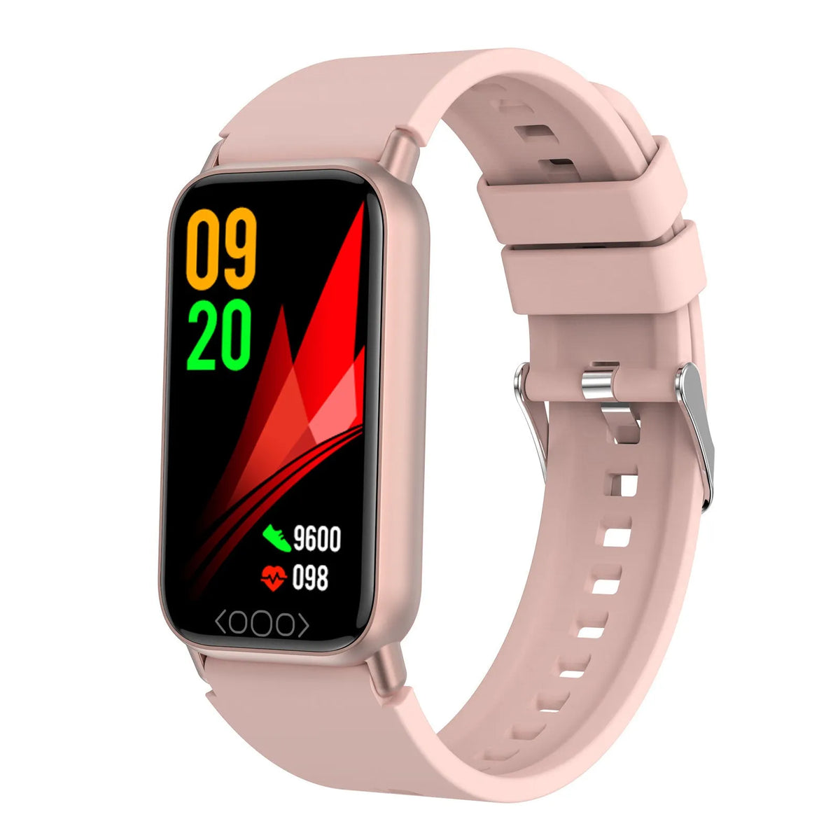 Smart bracelet with dynamic heart rate monitoring, blood oxygen, and sleep tracking – black colour with silicone strap