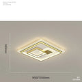 Modern simple rectangular LED ceiling light with black trim and stepless dimming for living room