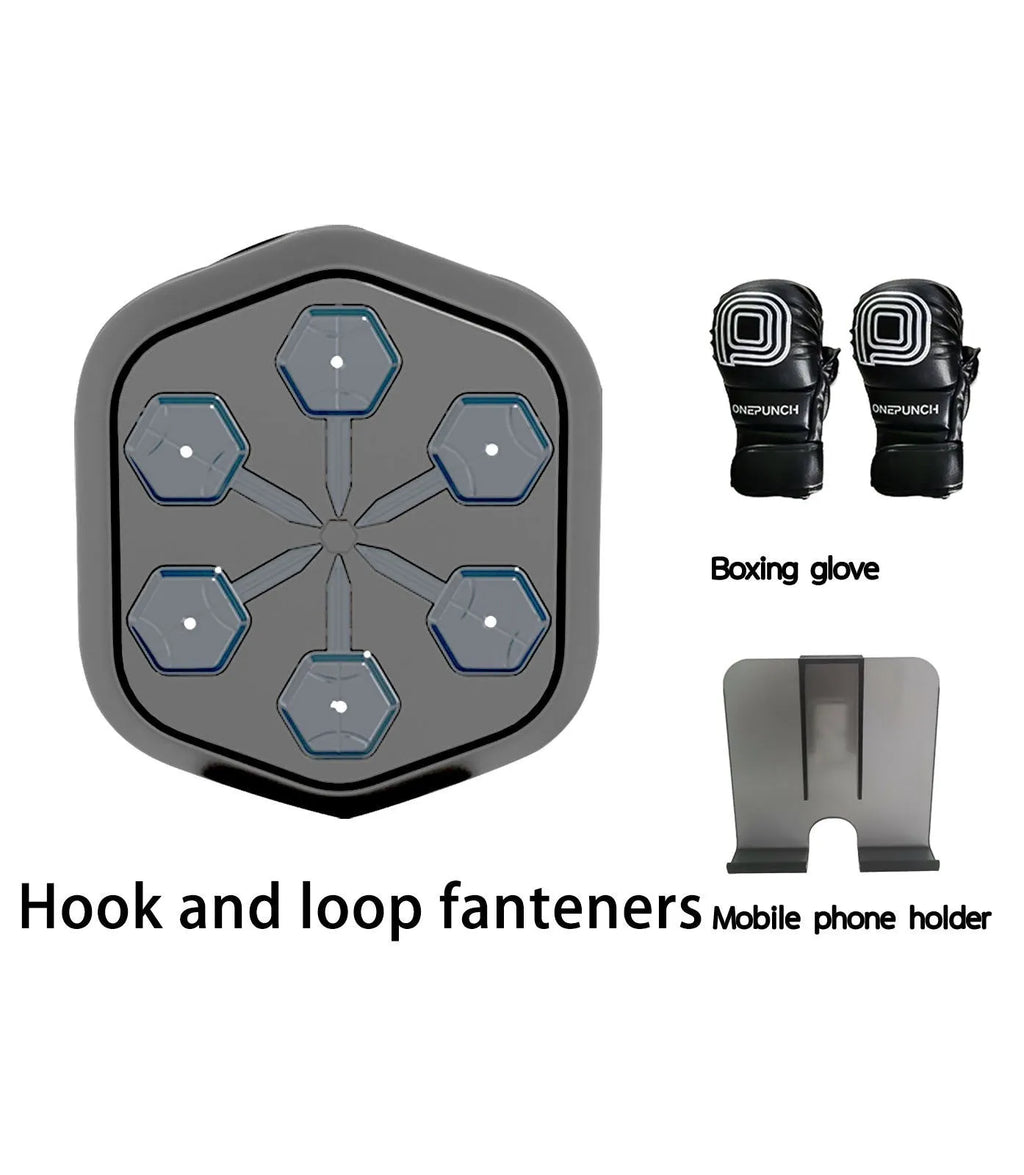 Black smart boxing machine with Bluetooth connection and EVA foam construction