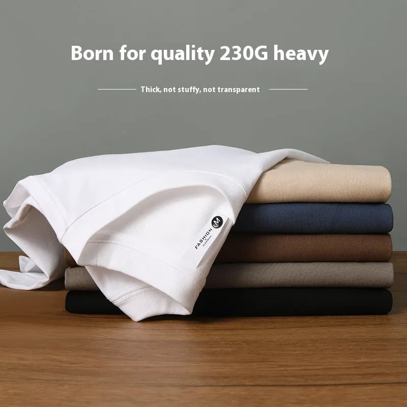 Heavy T-shirt 230g drop shoulder loose fit cotton blend in eight colour options