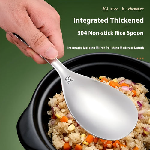 304 stainless steel meal spoon with simple solid colour design for adult household use