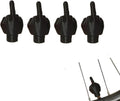 Four latex tyre valve caps shown in skin colour and black colours for dust protection