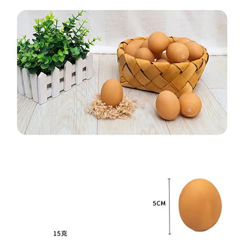 Natural rubber egg-shaped dog chew toy with a squeaker inside for dental play.