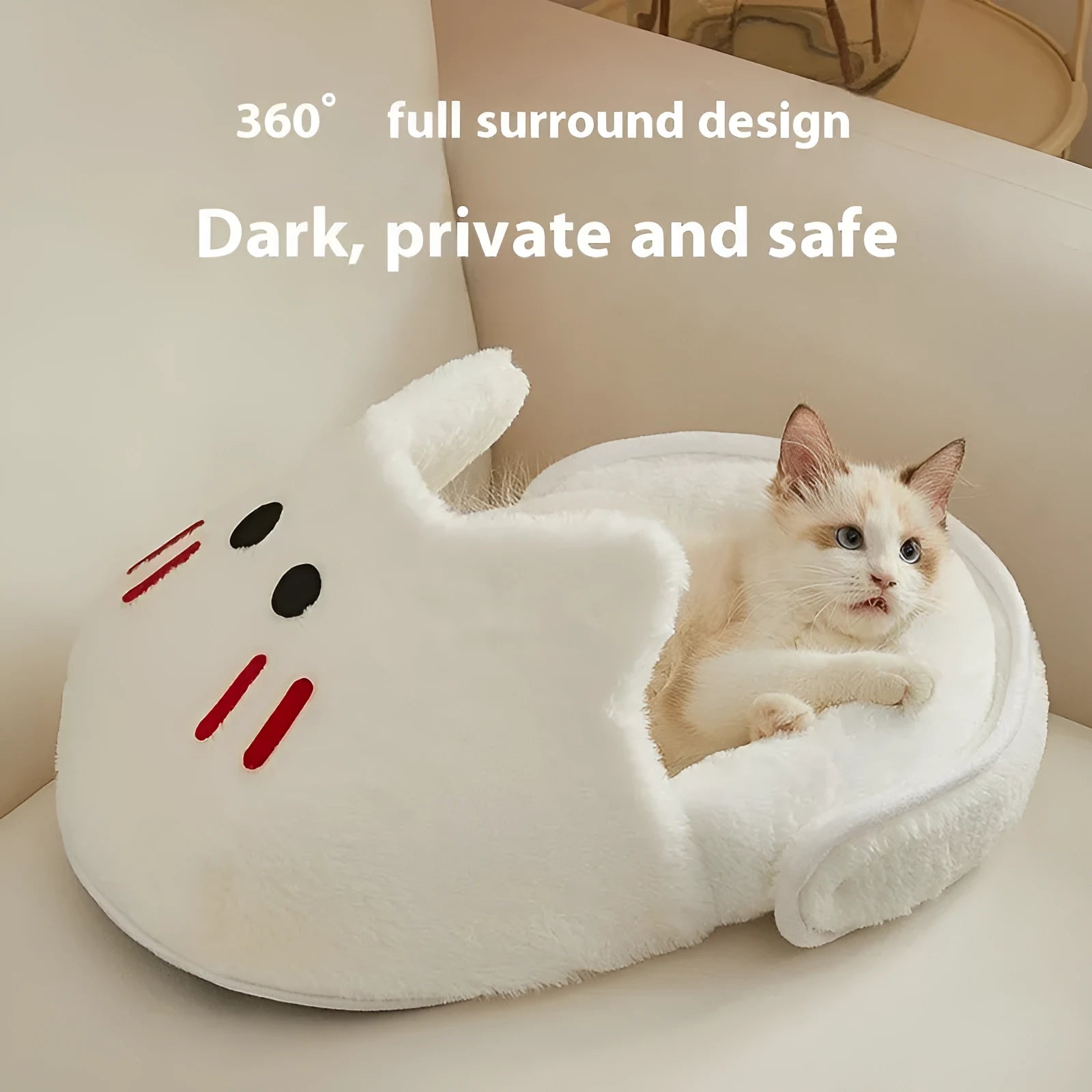 Cat nest four seasons universal mat in Snow White and Elegant Gray, sizes S M L, PP cotton filled pet bed