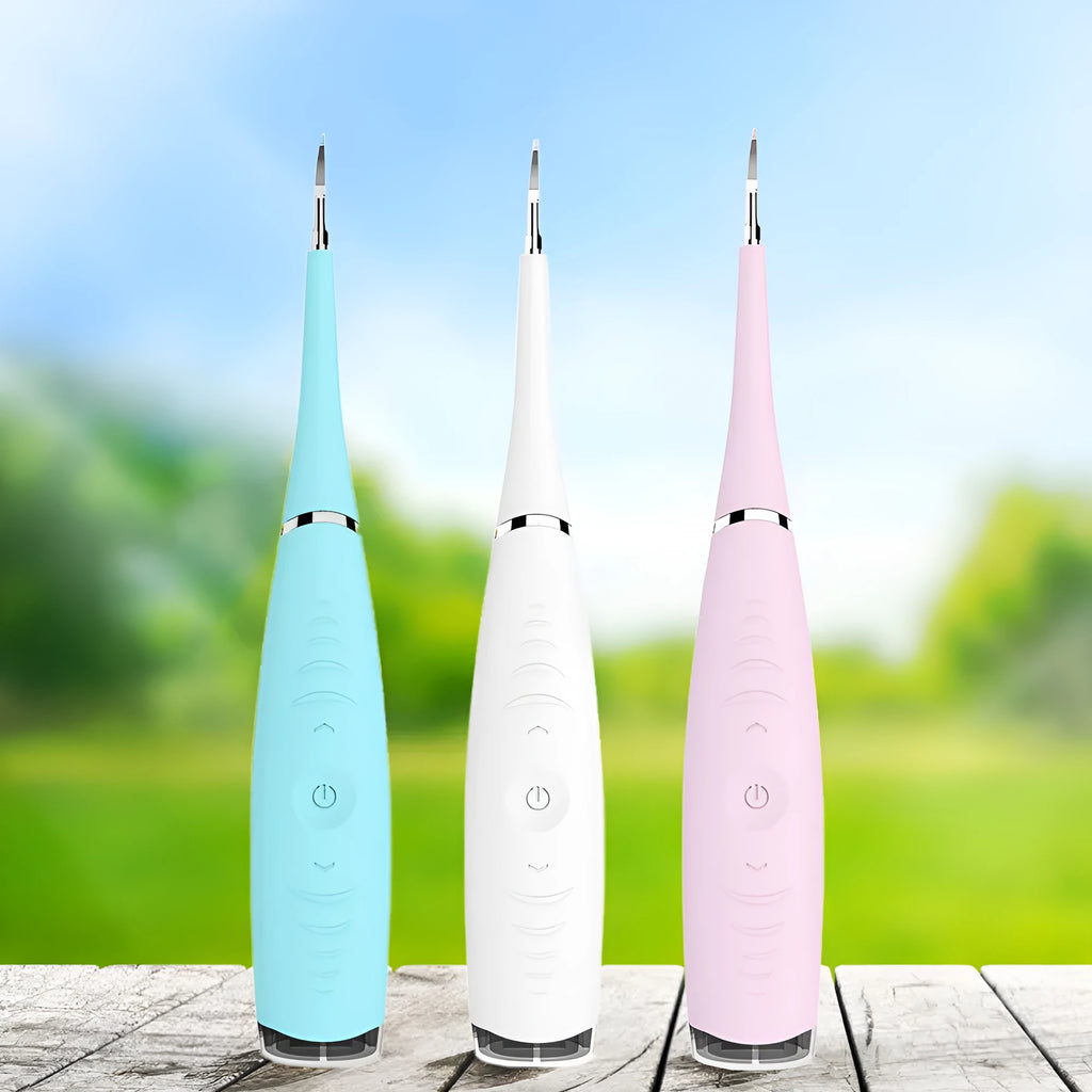 Electric teeth cleaner with ultrasonic tartar removal in black colour, IPX6 waterproof design for home use