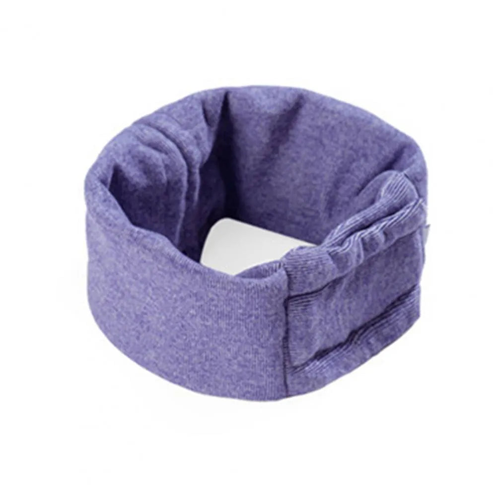 Polyester dog head cover hoodie in black or purple for noise reduction anxiety relief with ear wrap design