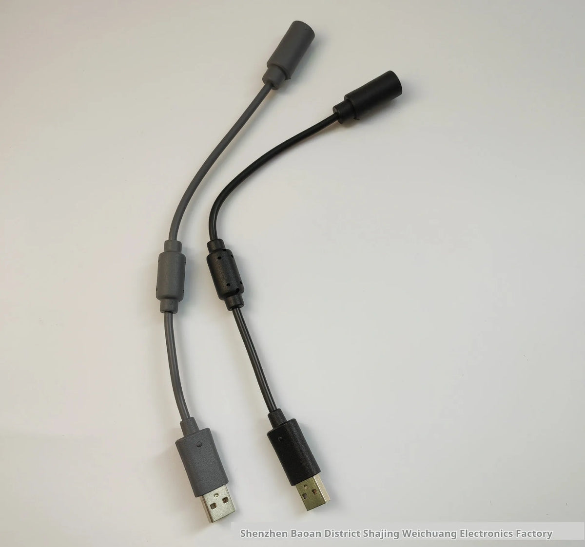 XBOX360 USB conversion wire made of PVC, 23cm length, black colour with controller connector