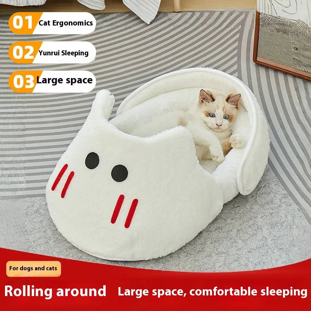 Cat nest four seasons universal mat in Snow White and Elegant Gray, sizes S M L, PP cotton filled pet bed