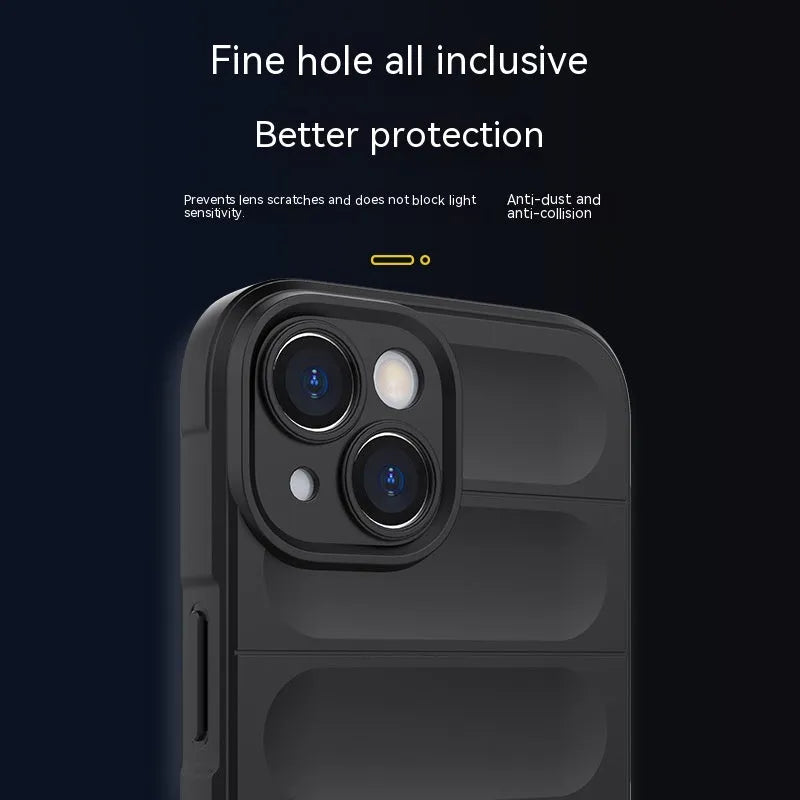 Anti-fall skin feeling TPU PC mobile phone shell back cover for iPhone, black colour