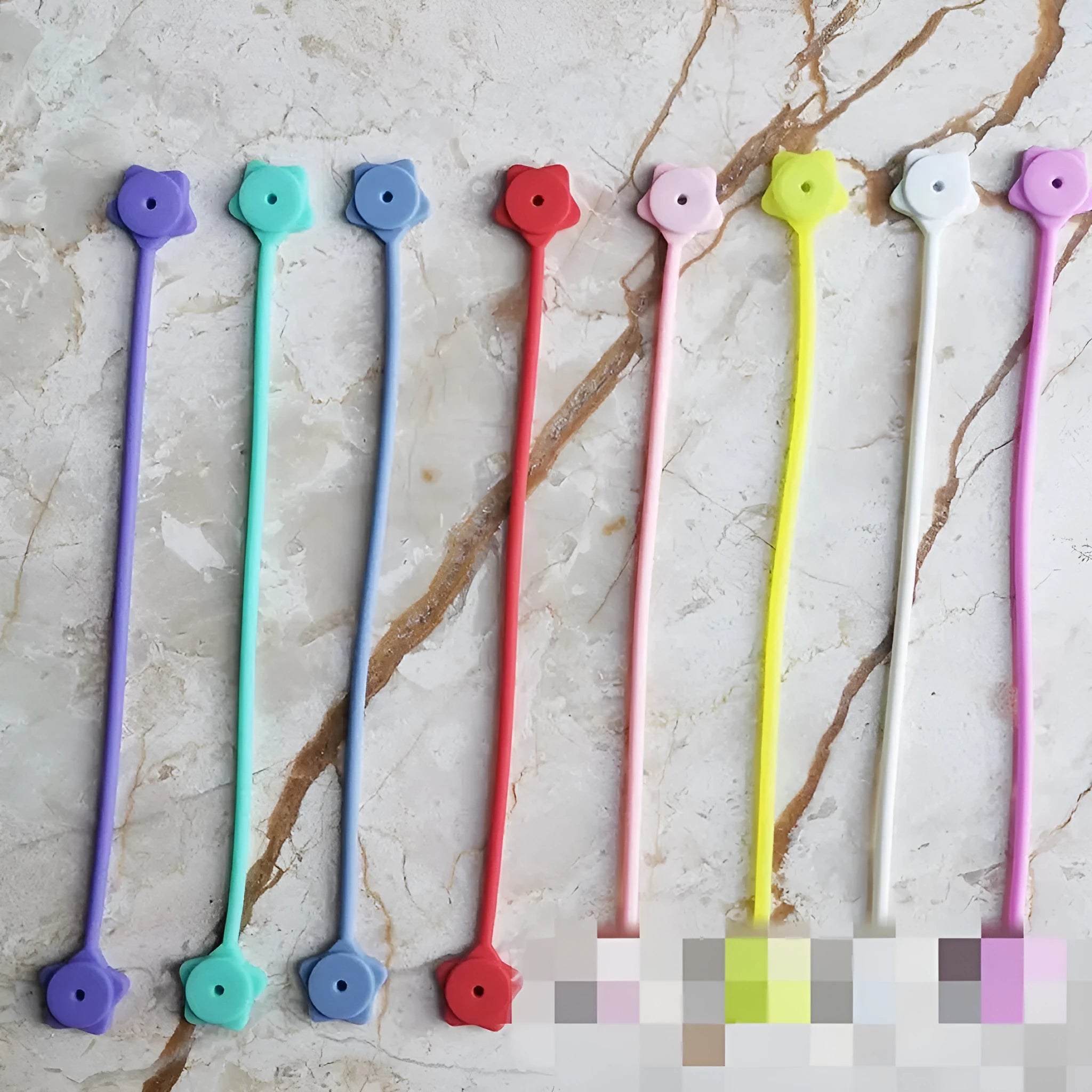 Star-shaped silicone magnet wire winder organiser for headphone and computer cables