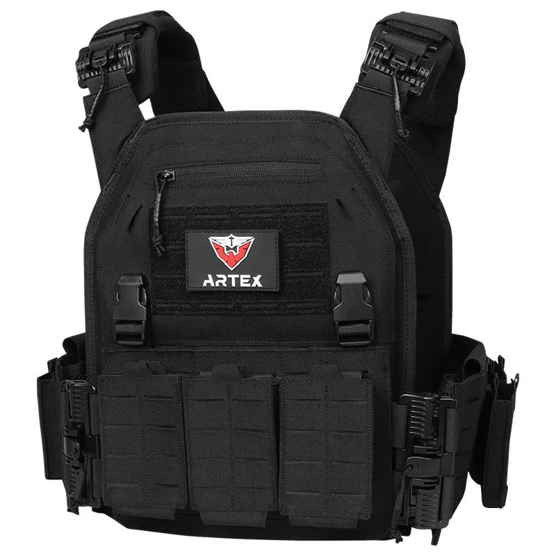 Artex multi-functional tactical vest in camouflage colour with quick release system for outdoor use