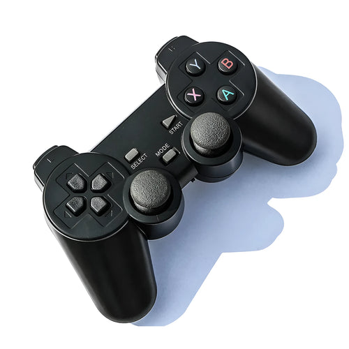 Classic Black 2.4G wireless gamepad with buttons and analogue sticks on a dark background.