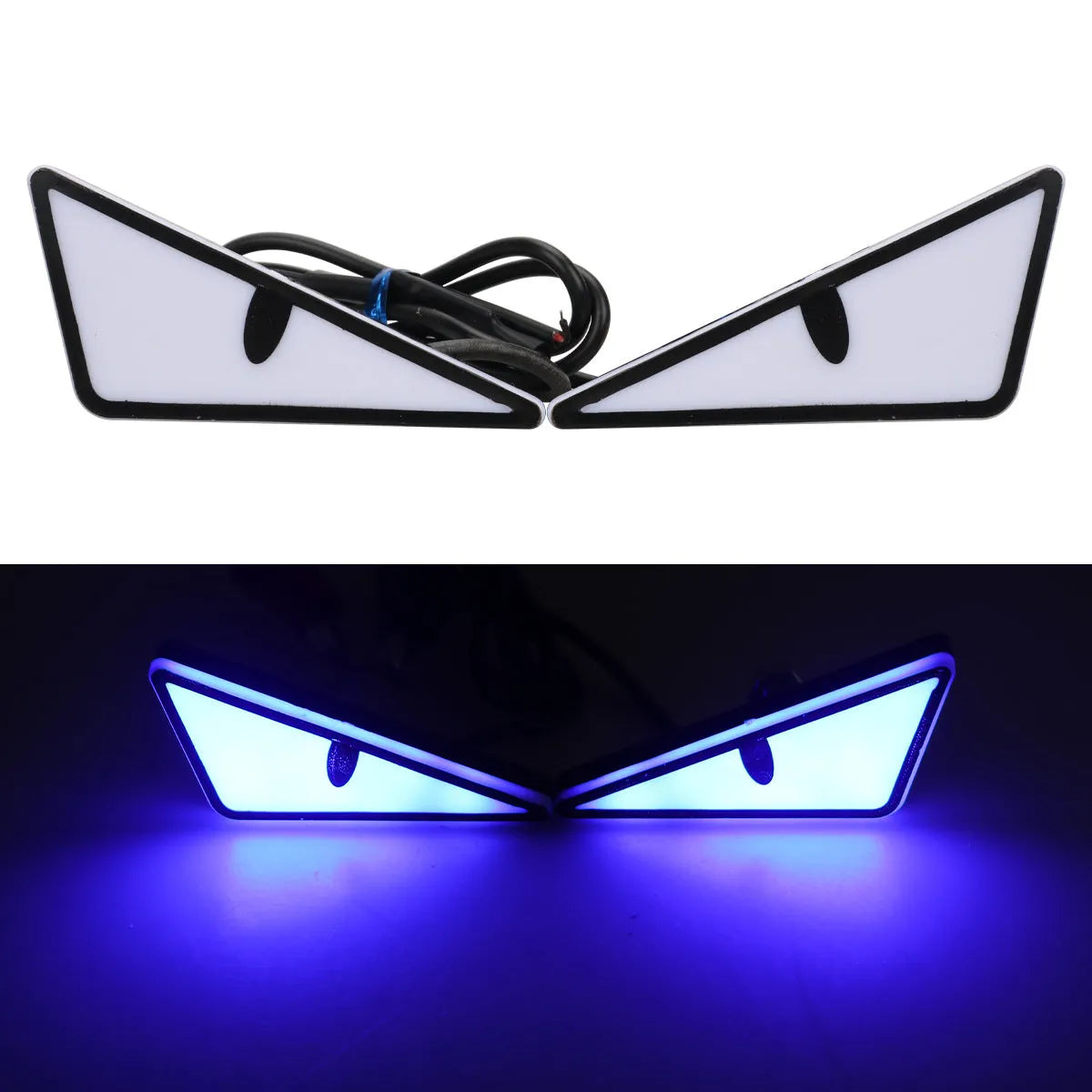 Triangle eyes motorcycle decorative light in semicircle shape plastic waterproof 12V set of two