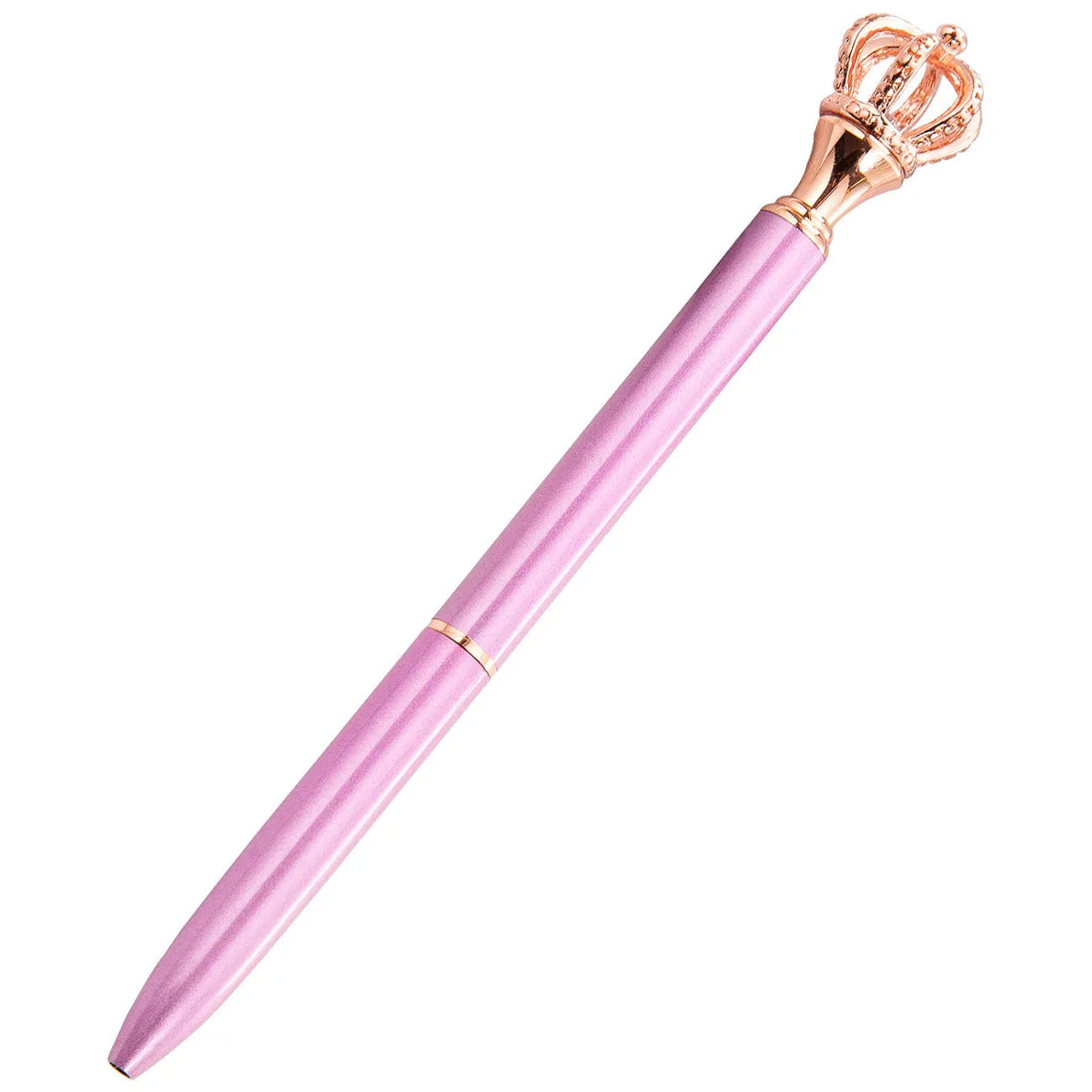 Crown Band Diamond Metal Ballpoint Pen in gold finish with rotating mechanism