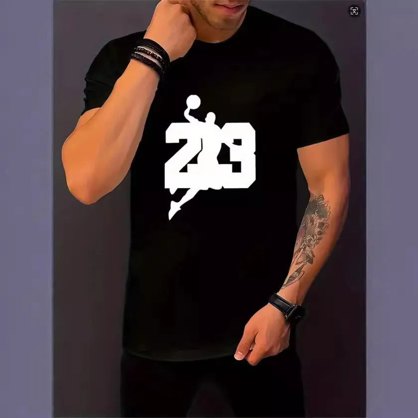 Retro cotton short sleeve t-shirt for men and youth in black or white with graphic print, sizes S to 4XL