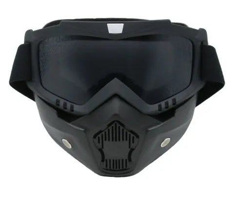 Outdoor sports goggles with UV protection, PC lens, sliding polycarbonate frame, non-slip rubber nose pad.