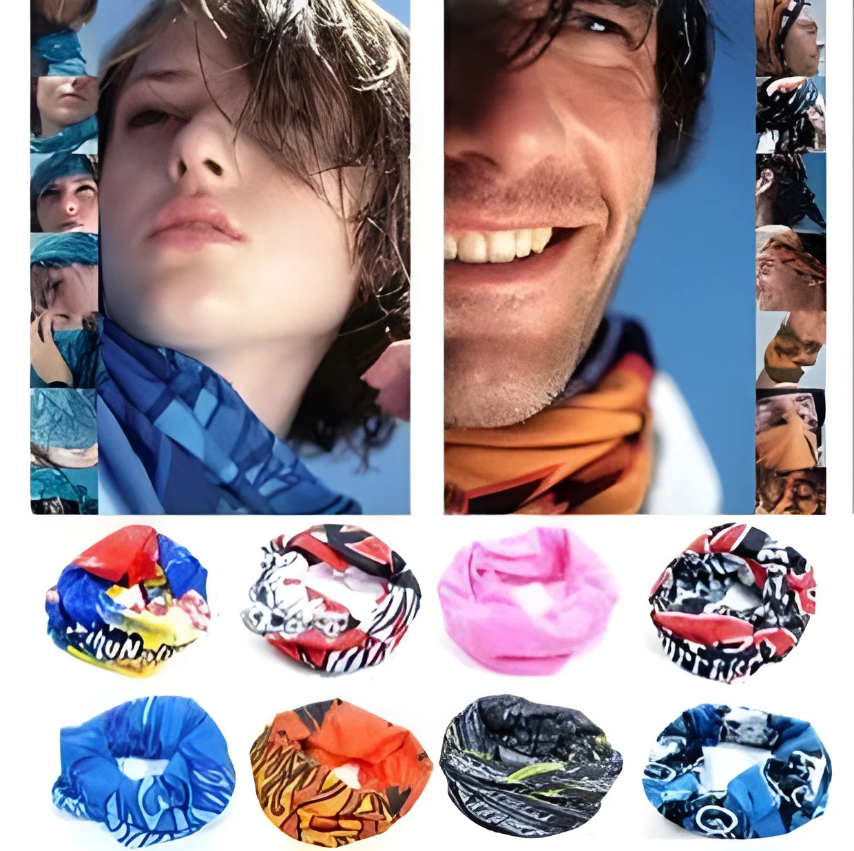 Polyester bandana cycling mask neck cover in 49x24cm size with multi-pattern design for outdoor sports