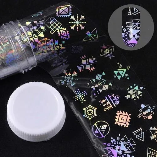 Nail sticker beauty products set with starry paper, 1 metre length, 4 cm width, in plastic bottle packaging, 296 styles available