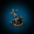 Resin aquarium ornament simulation of aircraft wreckage 8cm high for fish tank decoration