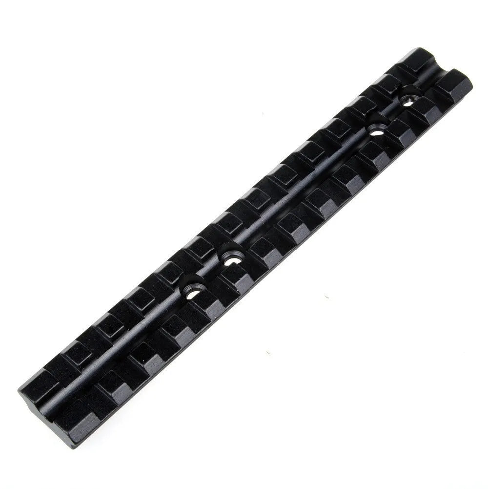 Black aluminium Picatinny rail scope mount for shotguns with screws and Allen key