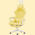 Steel and nylon gaming chair in a solid colour, available in yellow, green, pink or white with optional footrest