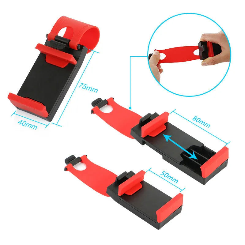 Universal car steering wheel clip mount holder for mobile phones and GPS devices