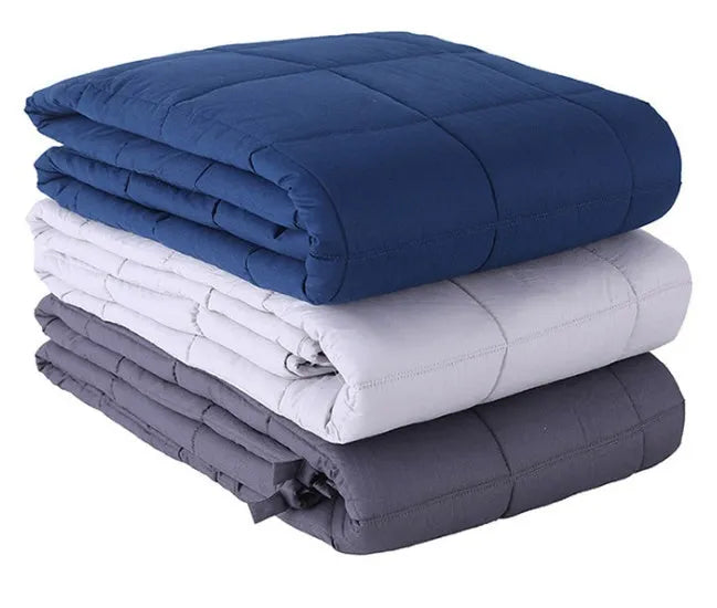 Cotton weighted blanket in dark grey plain weave with multiple size and weight options